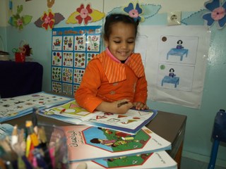 A child at school in Algeria