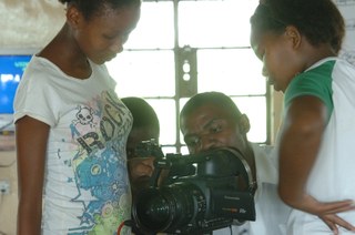 Children learning to use the camera Children learning to use the camera