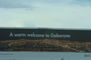 Welcome sign to Gabarone Welcome sign to Gabarone