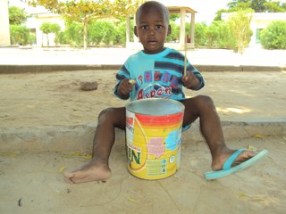 A child playing the drums A child playing the drums