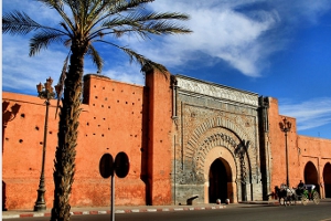 Bab Agnaou gate, Marakesh, Doyler79 at en.wikipedia [GFDL (http://www.gnu.org/copyleft/fdl.html), CC-BY-SA-3.0 (http://creativecommons.org/licenses/by-sa/3.0/), from Wikimedia Commons