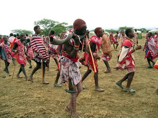 Maasai warriors dancing