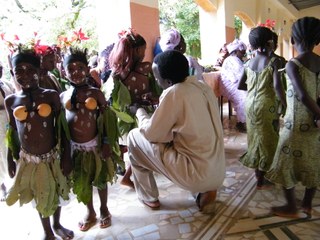 Children getting ready to perform Children getting ready to perform
