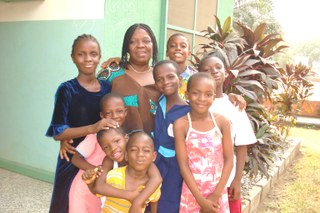 A Nigerian family posing for the camera