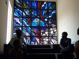 Genocide memorial window, Rwanda