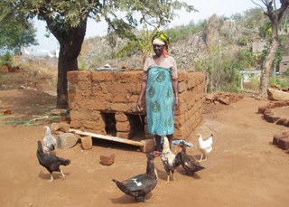 A woman farming poultry