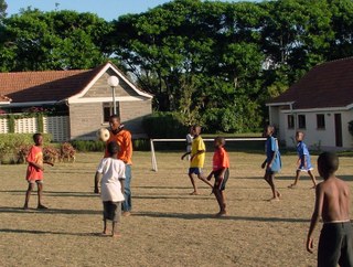 Playing football in Tanzania
